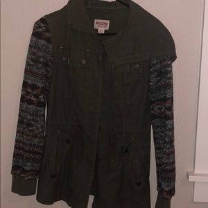 Army green button up jacket